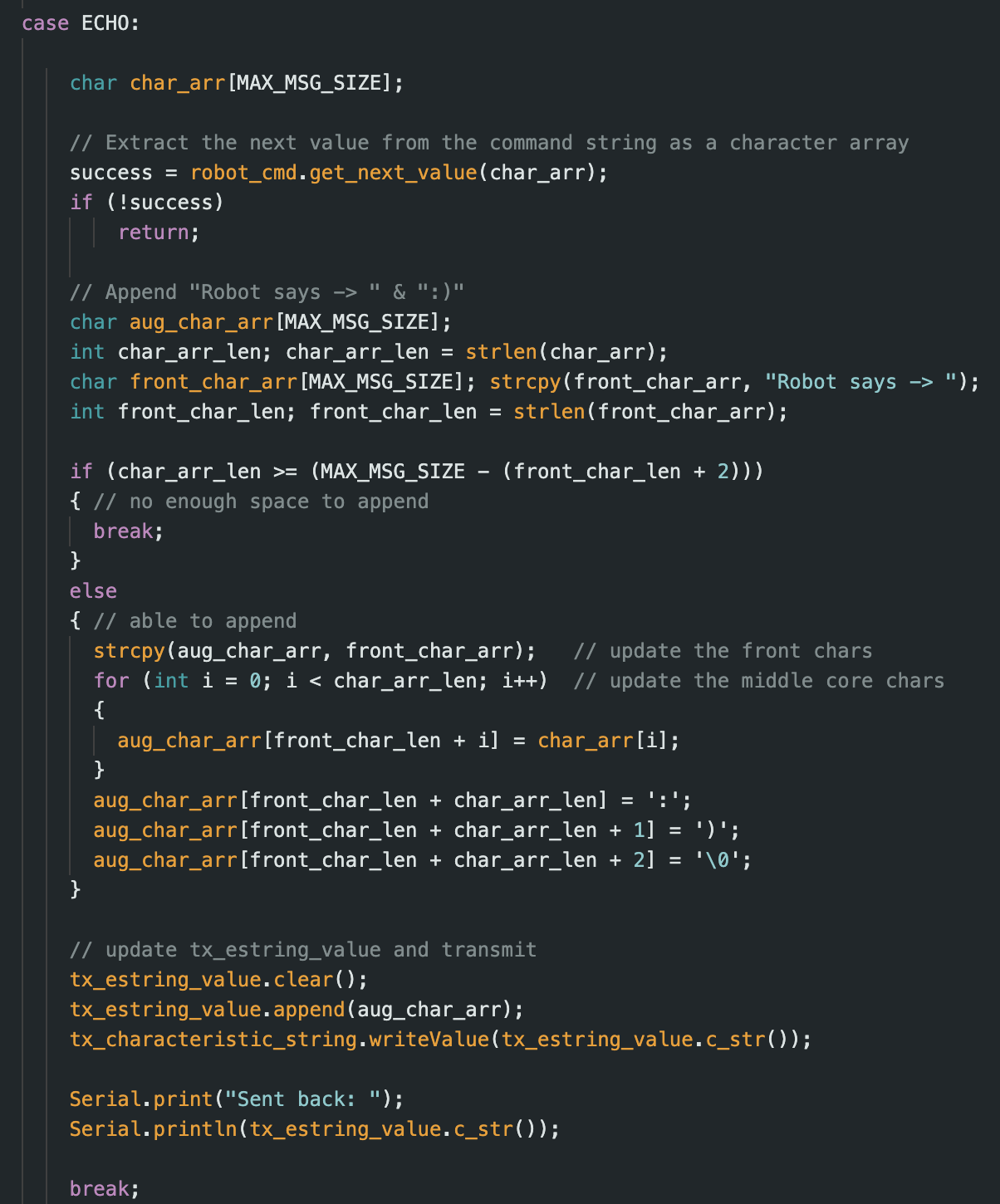 echo command implementation echo command