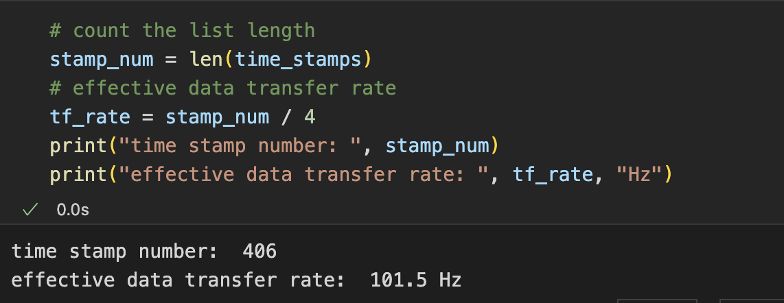 data transfer rate time stamps data rate